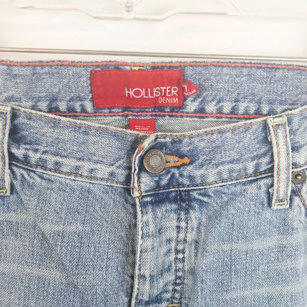 HOLLISTER Light Wash Button Fly Flare Jeans 7 Short - Picture 2 of 7